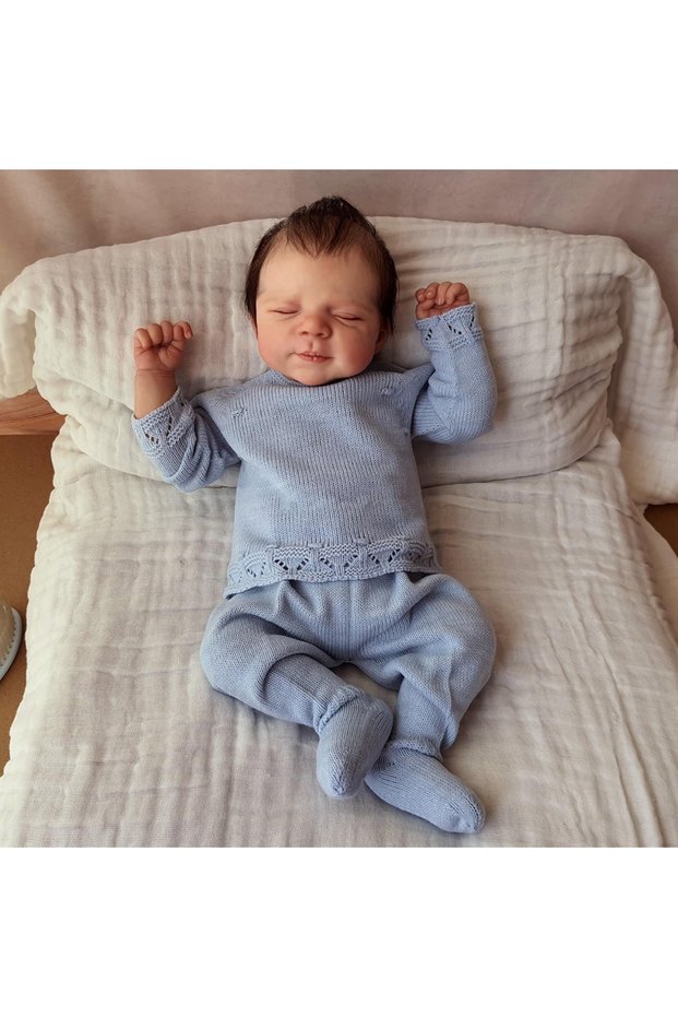 48cm NPK 19inch Already Painted Finished Reborn Sleeping Pascle Baby Doll Lifelike Soft Touch 3D Ski