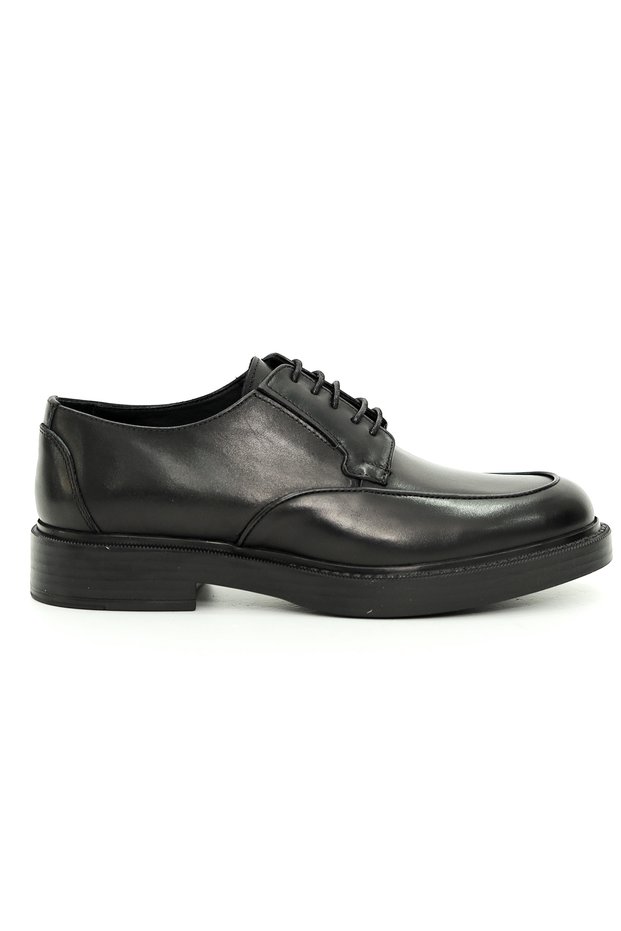 Genuine Leather Black EVA Sole Casual Men's Shoes - E4755