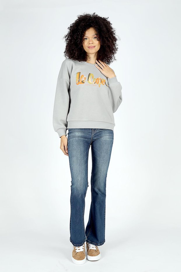 Tila Women's O Neck Sweatshirt Gray