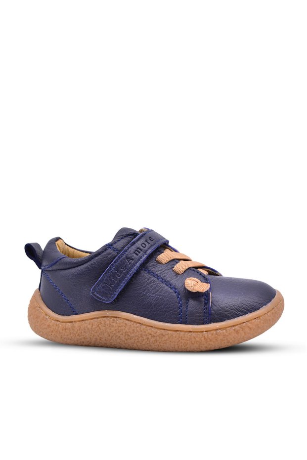 Nicolo Elastic Leather Boys' Shoes Navy Blue