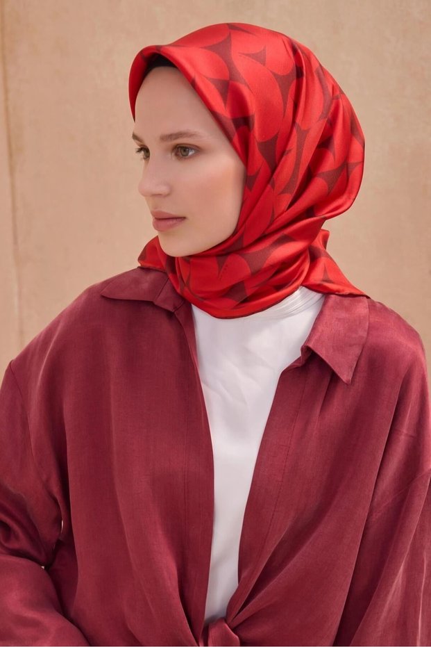Silk Scarf - 4117-34 Red Twill