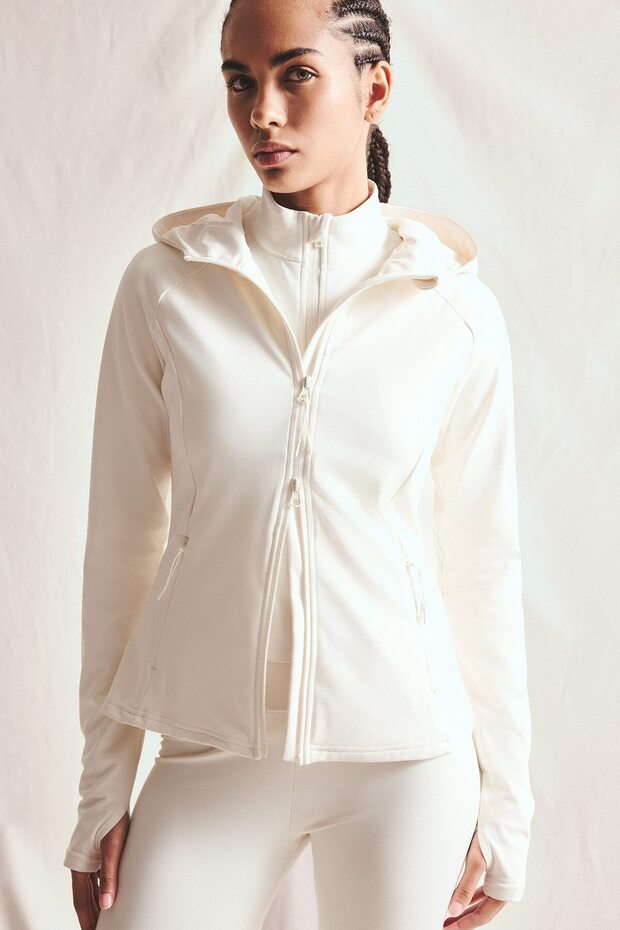 Slim Fit Zippered Hooded Soft Fleece Basic Cardigan I2272Ax26Wn