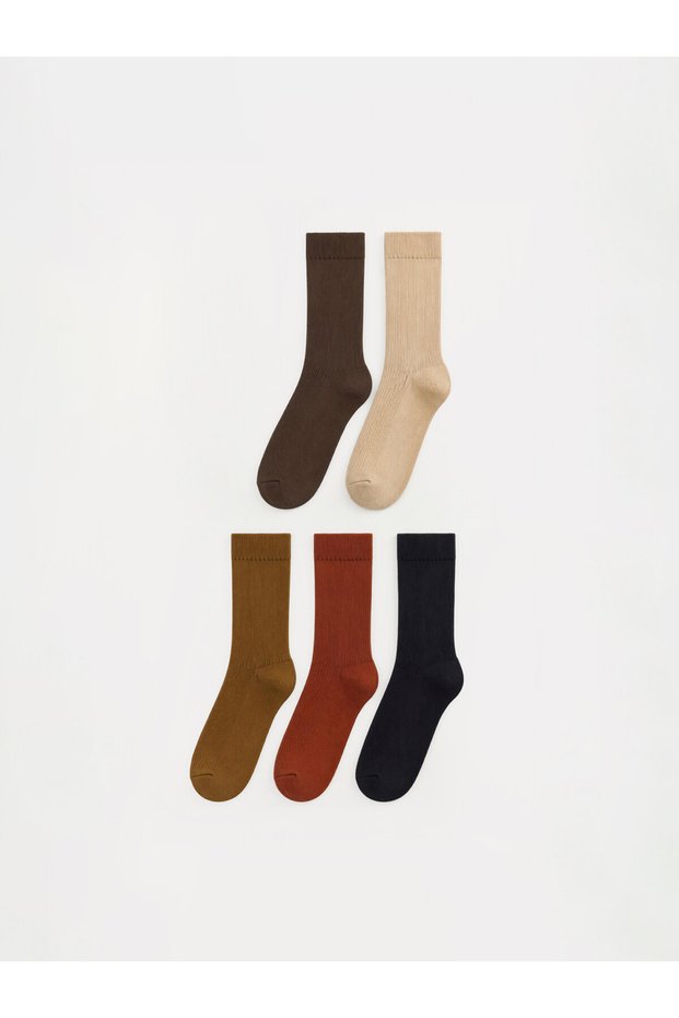 Sparkling Selections from Shining Store: Men's Corded Fabric Socks, 5-Pack