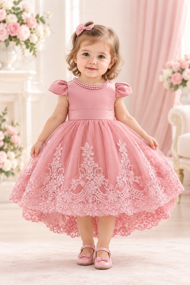 Toystore Girl's Baby Dress, Birthday Costume Outfit, Pink, 1-2 Years, Imported.
