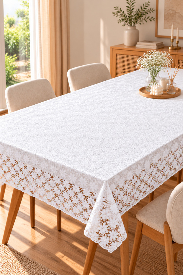 Waterproof Floral Tablecloth | Stain-Resistant, Easy-To-Clean Pvc Tablecloth