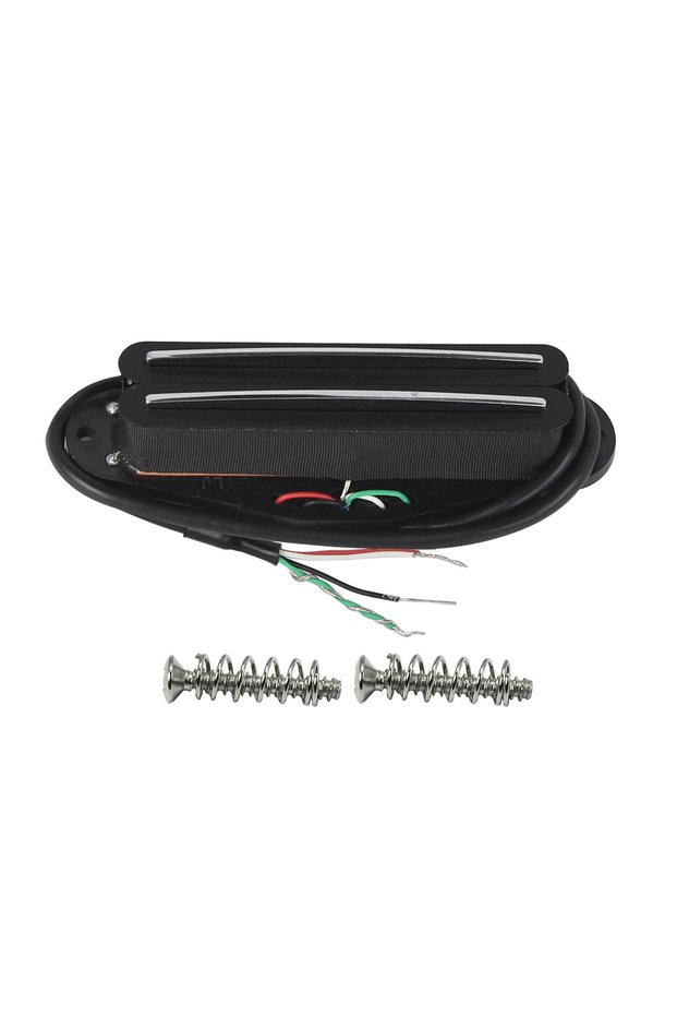 12-13K FLEOR 1PCS Ceramic Hot Dual Rails Pickup ST Electric Guitar Mini Humbucker Pickup Black 4 Wir