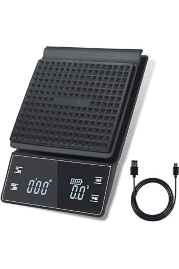 Coffee Scale with Timer, 3000g/0.1g Precise Espresso Scale with Tare Function and LCD Backl