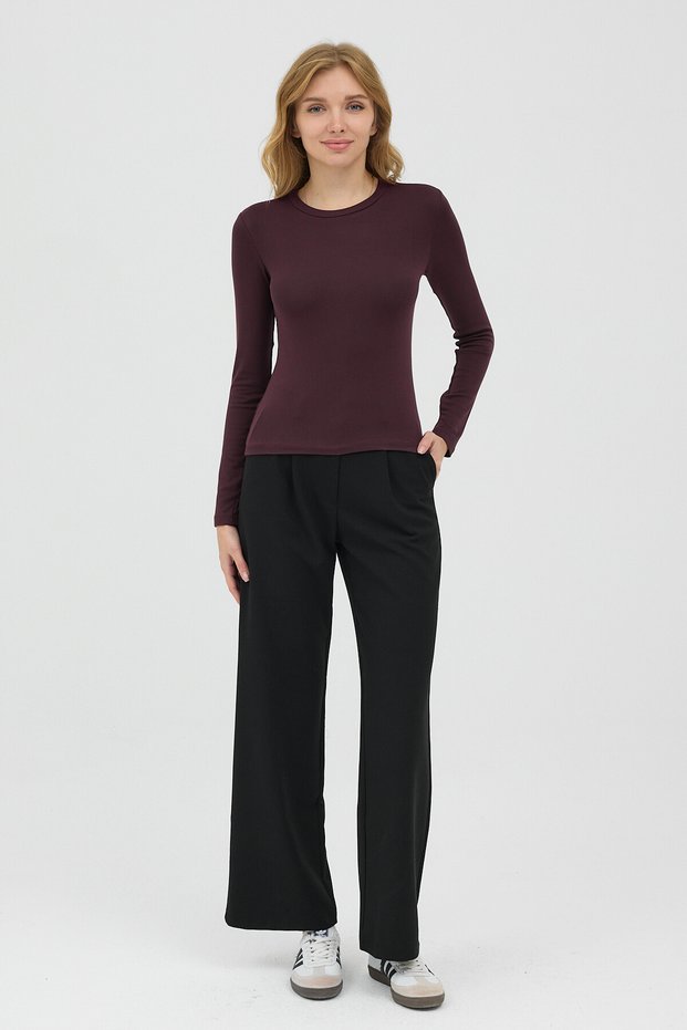Women's Finger-Loop Bodysuit, Long-Sleeved Blouse