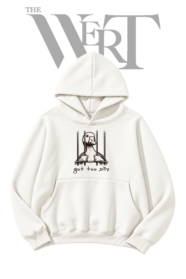 Duck Jail Pre-Printed White Hooded Sweatshirt (2-Ply)