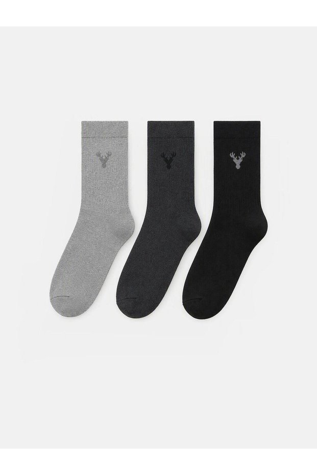 Embroidered Men's Socks 3-Pack (W6)