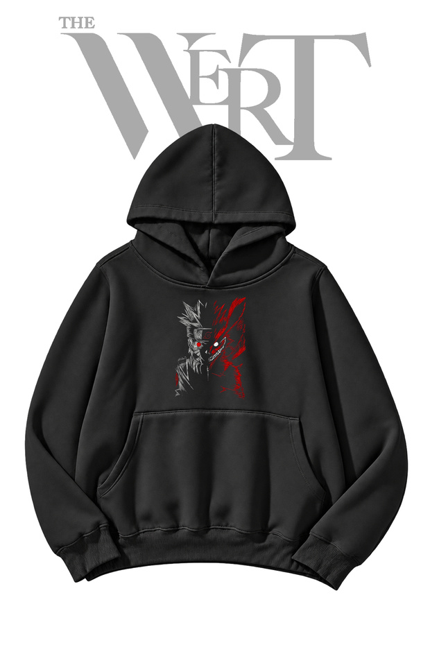 Naruto Kurama Pre-Printed Black Hoodie (2-Ply)