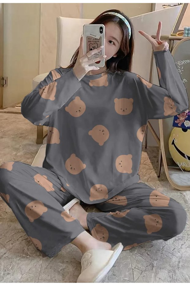 Bear Hug Women's Long-Sleeve Pajama Set
