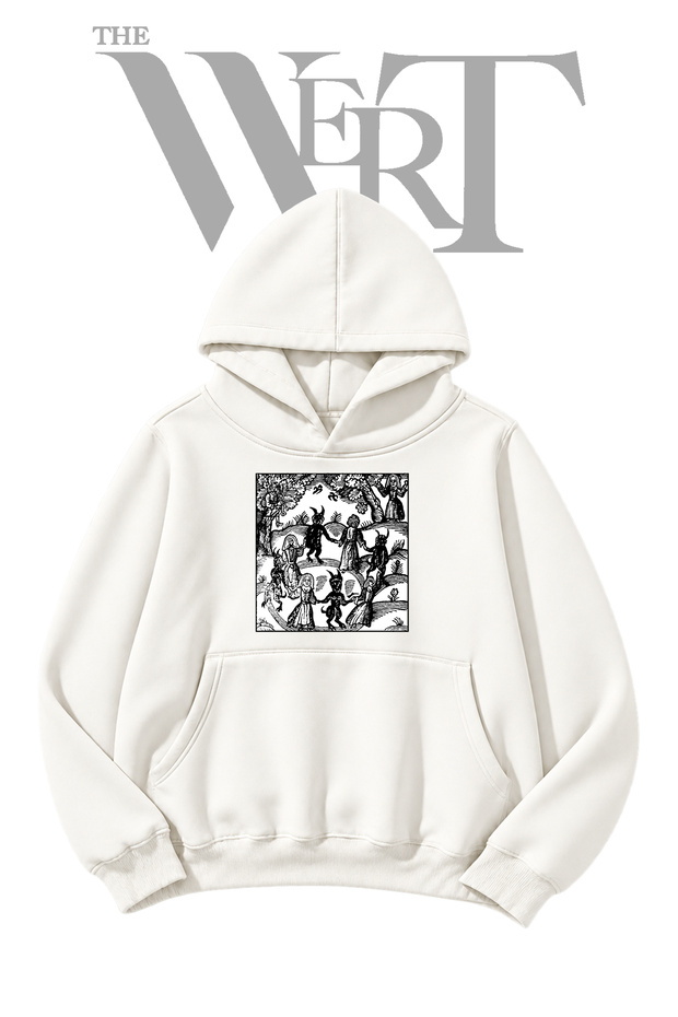 Witches Sabbath Unprinted White Hooded Sweatshirt (2-Ply)