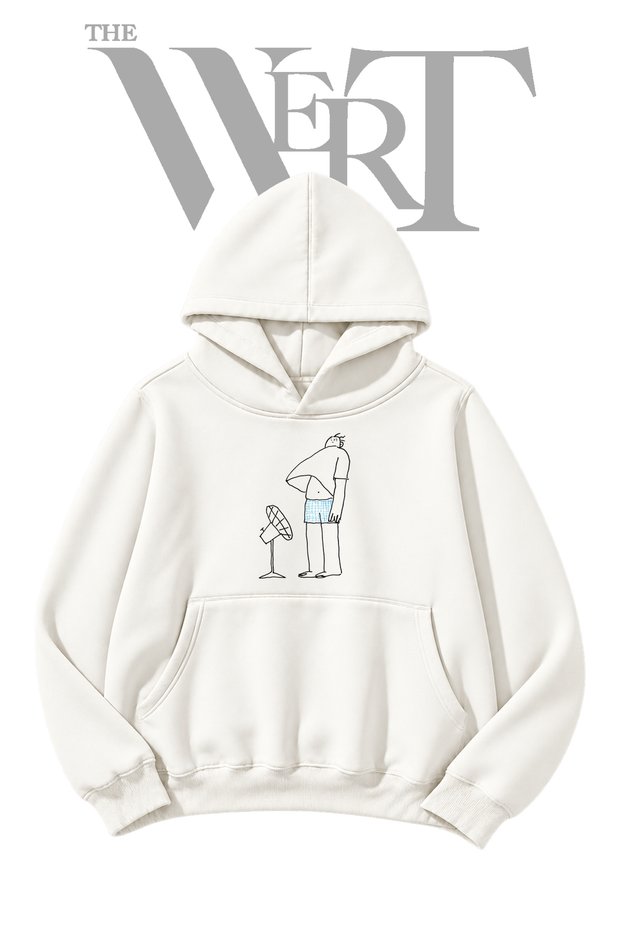 Adam Fan Pre-Printed White Hooded Sweatshirt (2-Ply)
