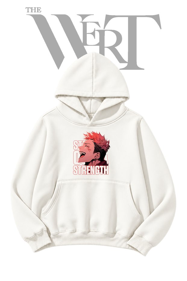 Sukuna Jujutsu Pre-Printed White Hooded Sweatshirt (2-Ply)