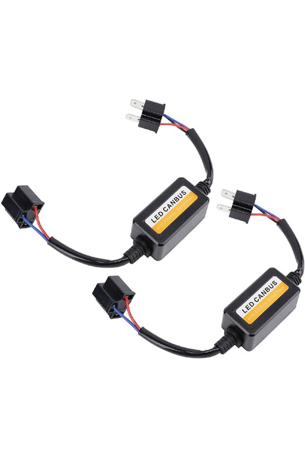 قطعتين من جهاز فك تشفير CANbus LED H4 لتجاوز الأسلاك، جهاز فك تشفير LED لتثبيت عالي الجودة للمصابيح