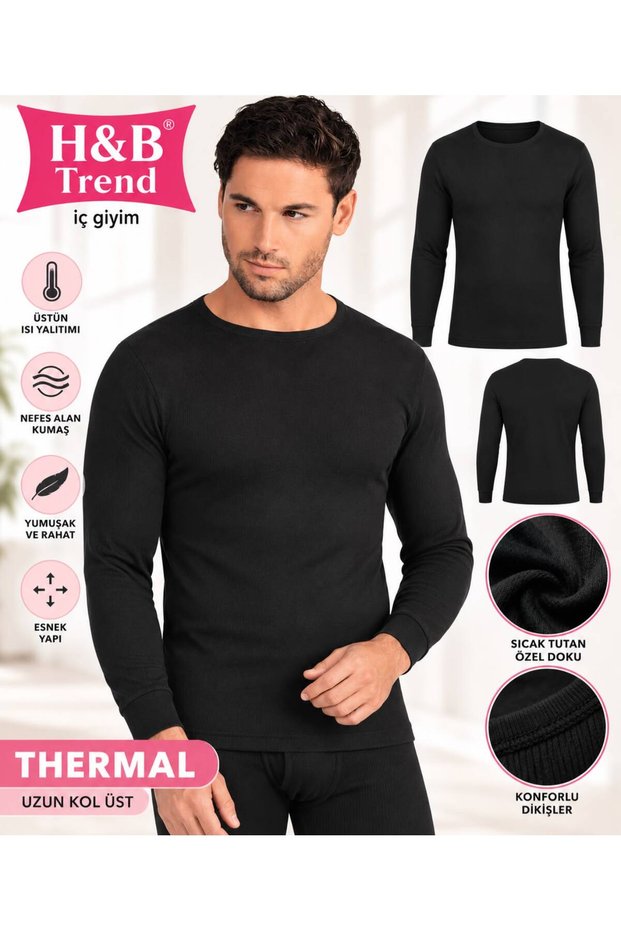 Men's and Women's Thermal Underwear Set with Brushed Inside Lining—Top and Bottom Set That Provides Heat-Retaining Comfort