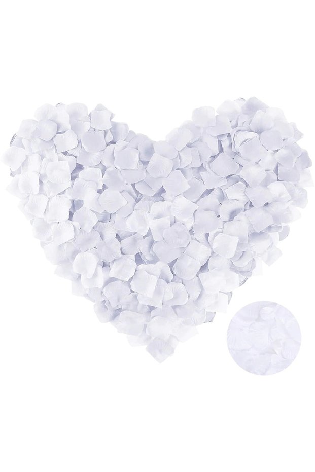 White Color Rose Petal Shaped Confetti 5 Pack 500 Pieces