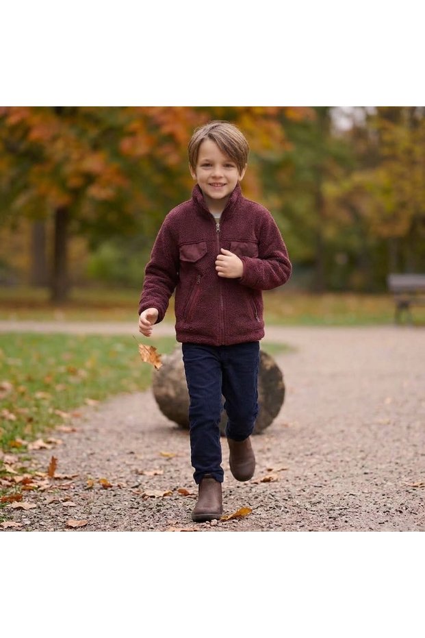 Boy's Black Fleece Pocket Jacket