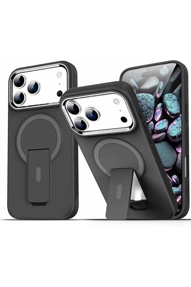 غطاء مغناطيسي لهاتف آيفون 17 برو ماكس مع تقنية Magsafe، حامل غير مرئي، غطاء هاتف شفاف نصف شفاف بتشطيب مات.