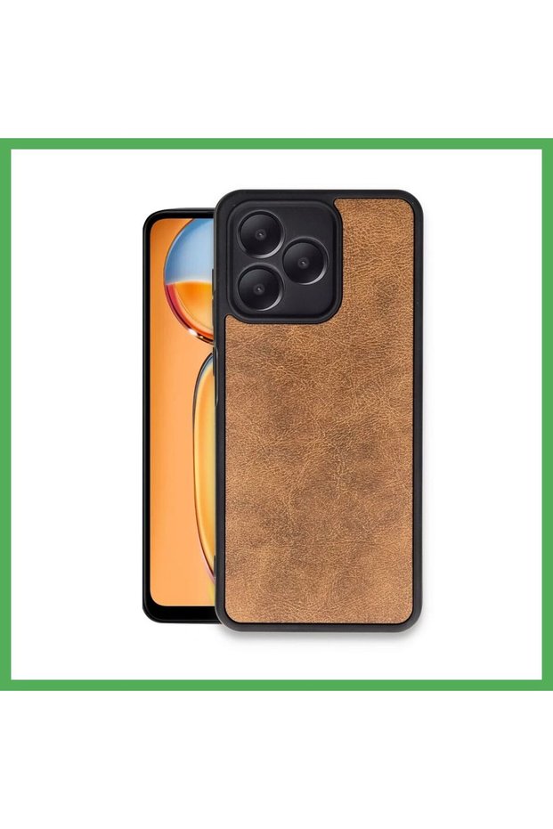 غطاء حماية متوافق مع هاتف Realme Note 50 4G، مصنوع من الجلد الطبيعي - لون بني داكن، من BEZOSS.