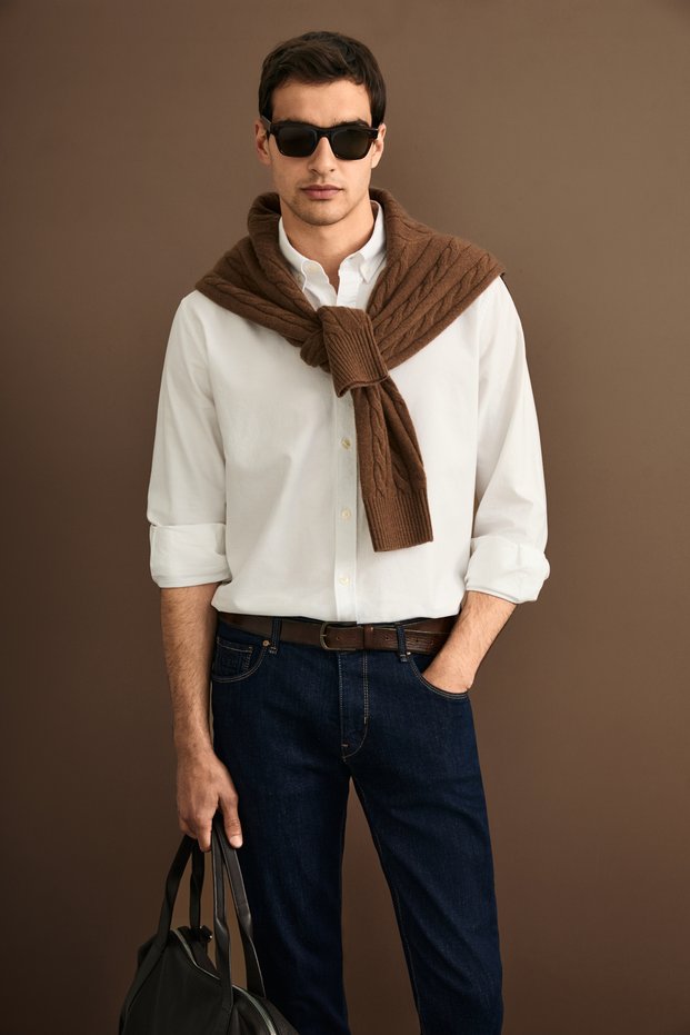 Daniel Men's Basic Shirt, Regular Fit, White