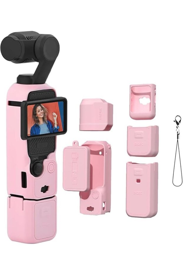 غطاء سيليكون لجهاز DJI Osmo Pocket 3، حافظة واقية، واقي للعدسة، غلاف مقاوم للخدش.