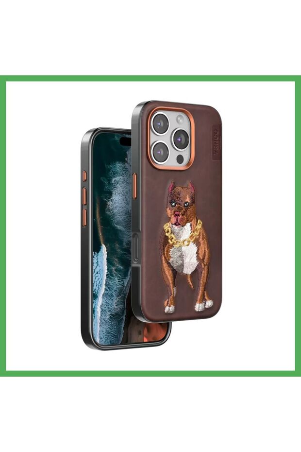 Venco iPhone 16 Pro Compatible Case with Permanent Pattern - Brown BEZOSS