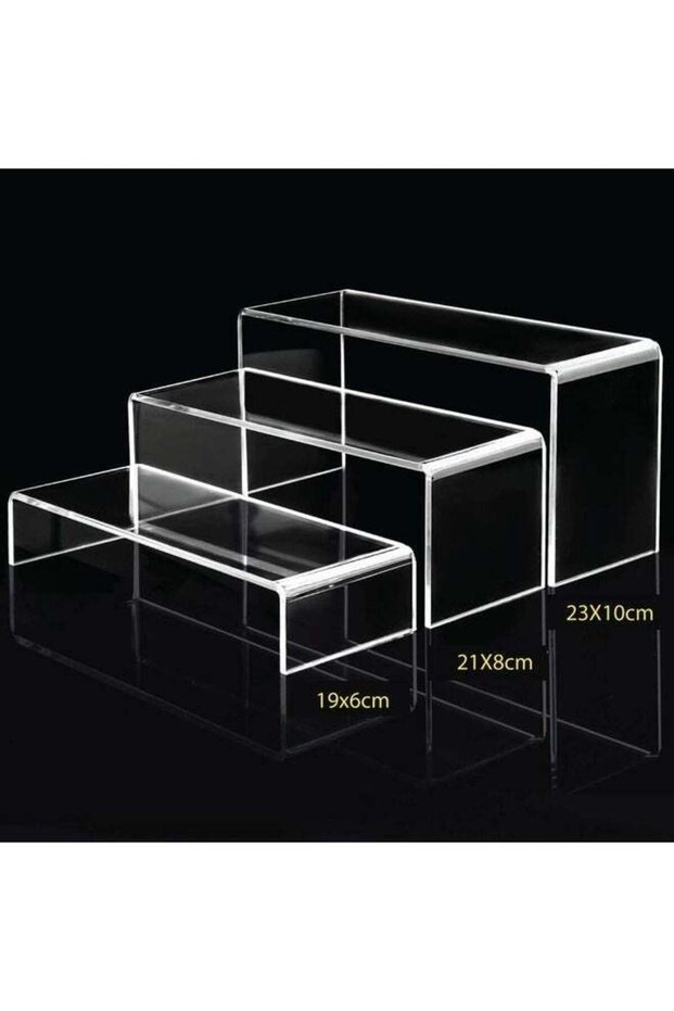 Forest Home SMARTPOINTS Acrylic Display Risers, Clear Rectangle Stands Shelf for Display 6pcs