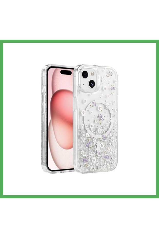 غطاء Onegif متوافق مع هاتف iPhone 14، بتصميم ماسي لامع، بتقنية Magsafe - تصميم رقم 2 من BEZOSS.