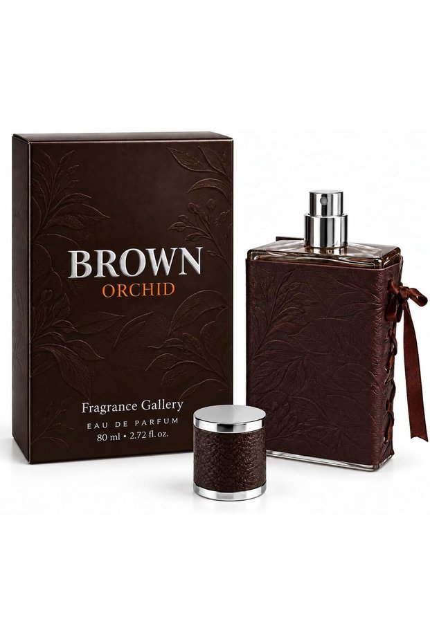 Brown Orchid Eau de Parfum, 80 ml Perfume Spray with Decorative Brown Bottle and Matching Gift Box