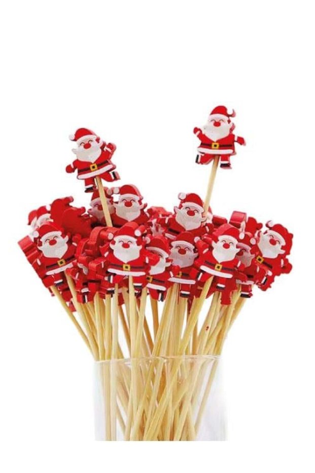 Bamboo TOOTHPICKS SANTA CLAUS 12-PACK BRS-4597 NEW YEAR'S