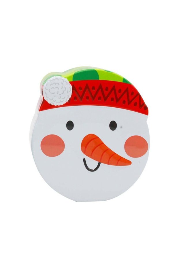 THN77407 Snowman Metal Cookie Jar, New Year's