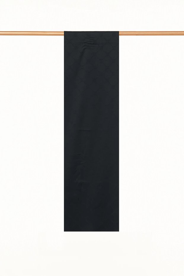 Black Cotton Shawl with Monogram Pattern