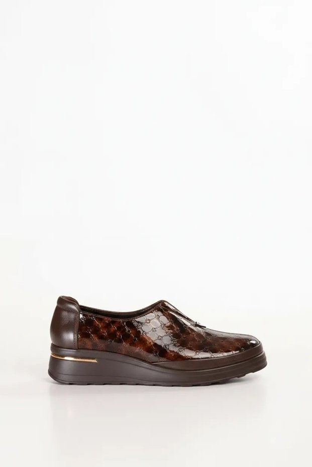 Genuine Leather Women's Anatomical, Comfortable, Lightweight Casual Shoes, Item No. 27006, Coffee Croco