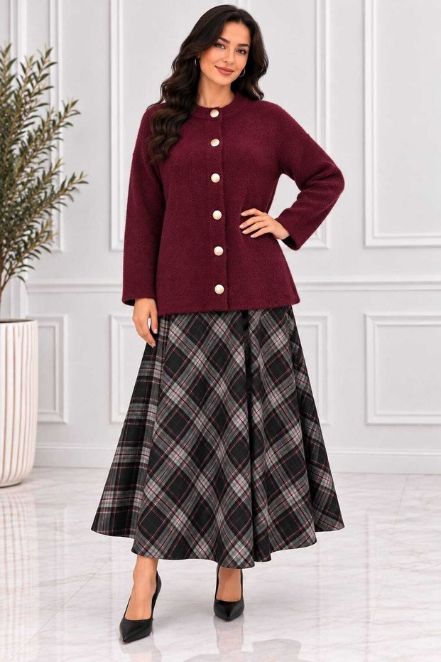 WOMEN'S OVERSIZED ELEGANT ANGORA CARDIGAN