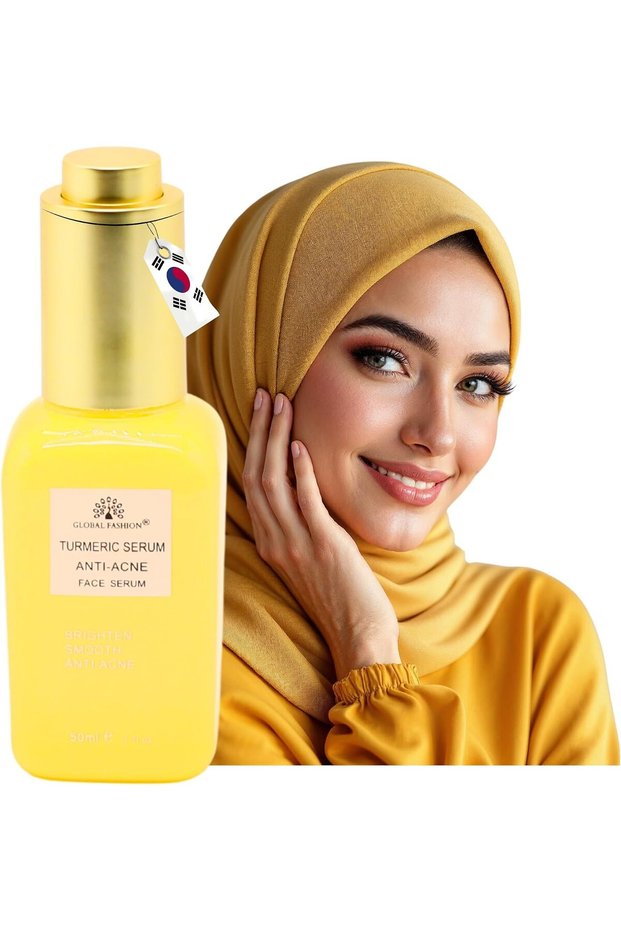Global Fashion Face Serum 50 ml – Anti-Aging, Brightening & Hydrating – With Vitamin C, Retinol, Hyaluronic Acid, Collagen, AHA BHA, Peptides – Korean Skincare (Turmeric Anti-Acne Face Serum)