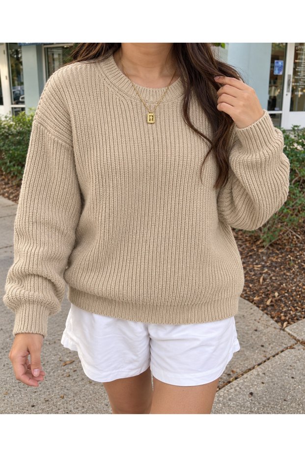 Women's Oversized, Relaxed-Fit Winter Knit Sweater ZS-02