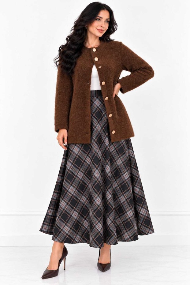 WOMEN'S OVERSIZED ELEGANT ANGORA CARDIGAN