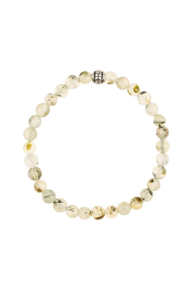 Prehnite Natural Stone Bracelet (6mm Sphere Cut)