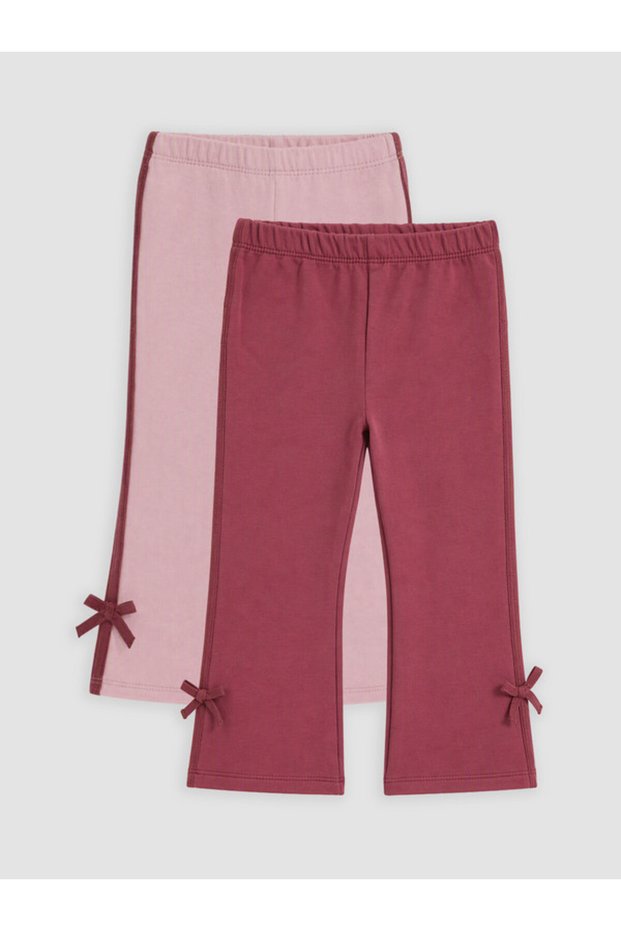 Rmz Gi̇yi̇m Farkiyla Baby Girl Spanish Style Bow Leggings 2-Pack