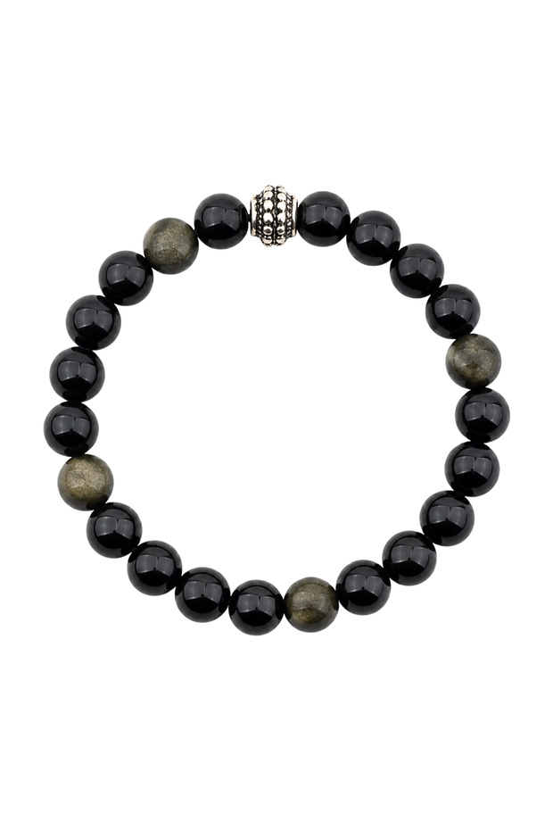 Obsidian Natural Stone Bracelet 2 (8mm Bead Cut)