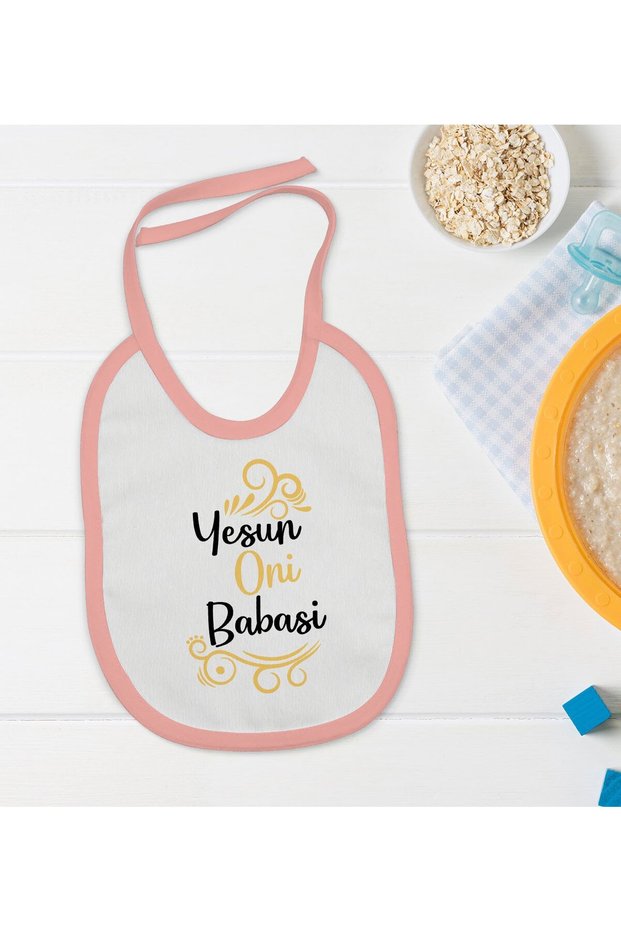 BK Kids "Yesun and Her Dad" Design Pink Baby Bib