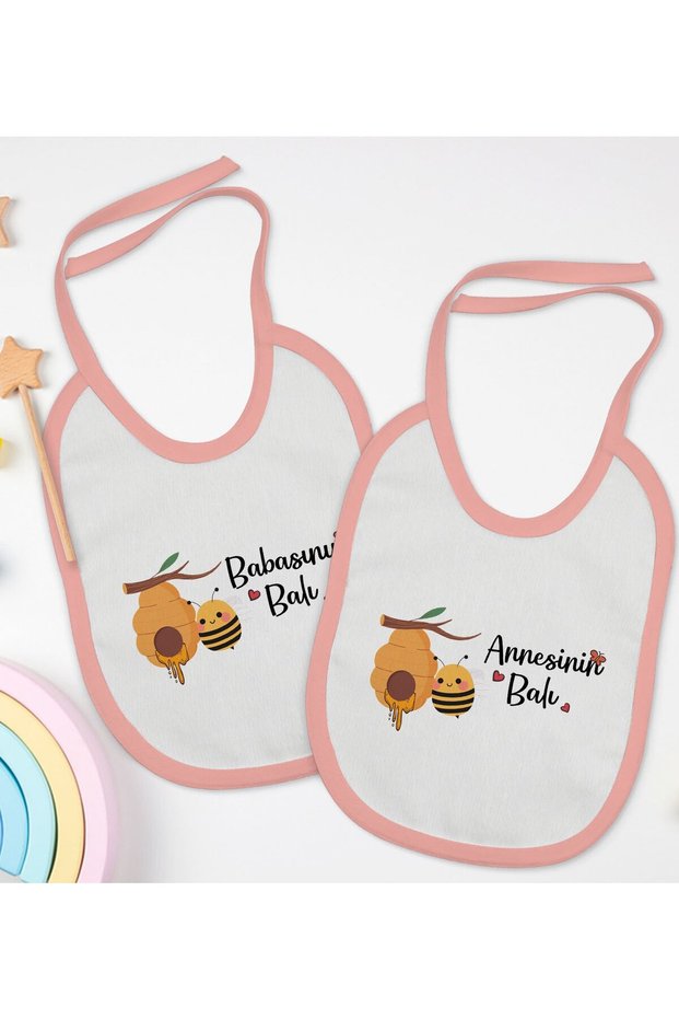 BK Kids "Grandma and Dad's Honey" Design 2-Pack Pink Baby Bibs - 1 en127069