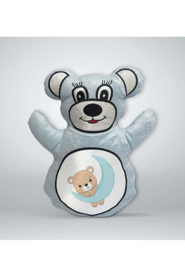 Cute Bear-Teddy Bear Print Blue Bear Pillow - 3