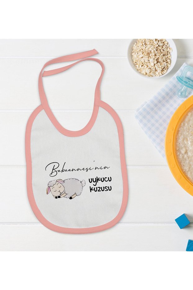 Bk Kids Grandma's Sleepy Lamb Design Pink Baby Bib En121358