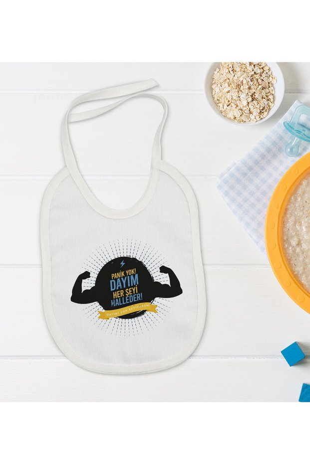 BK Kids "My Uncle Takes Care of Everything" Designed Baby Bib - Model 1