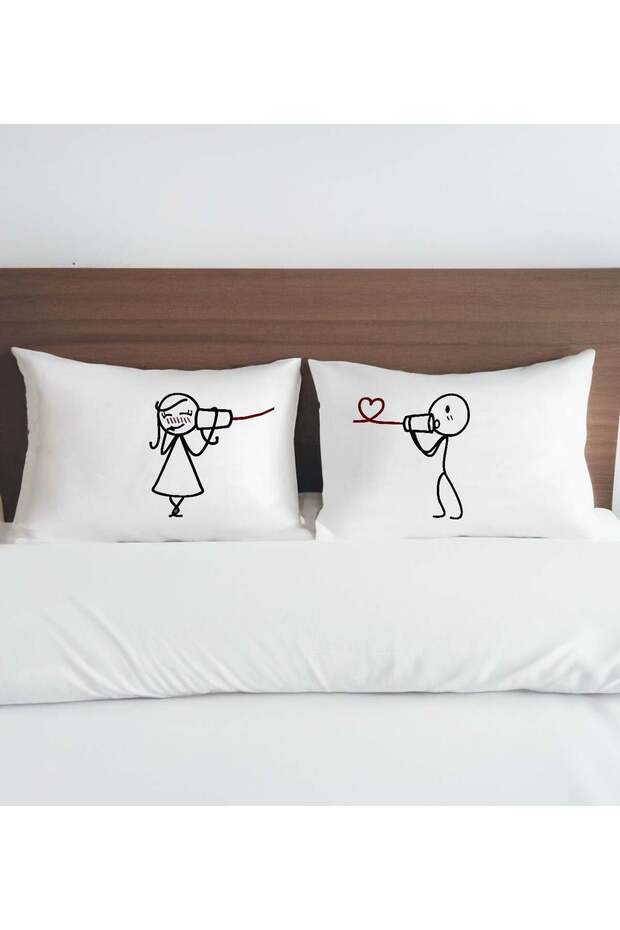 "For My Love" Patterned Cotton 2-Piece Pillowcase Set—7, 50x70 cm, Gift for a Loved One, Home Gift,