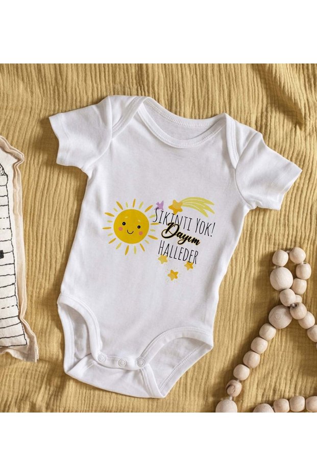 BK Kids "No Worries, My Uncle Will Take Care of It" Printed Baby Bodysuit - Model 1, 6–9 Months