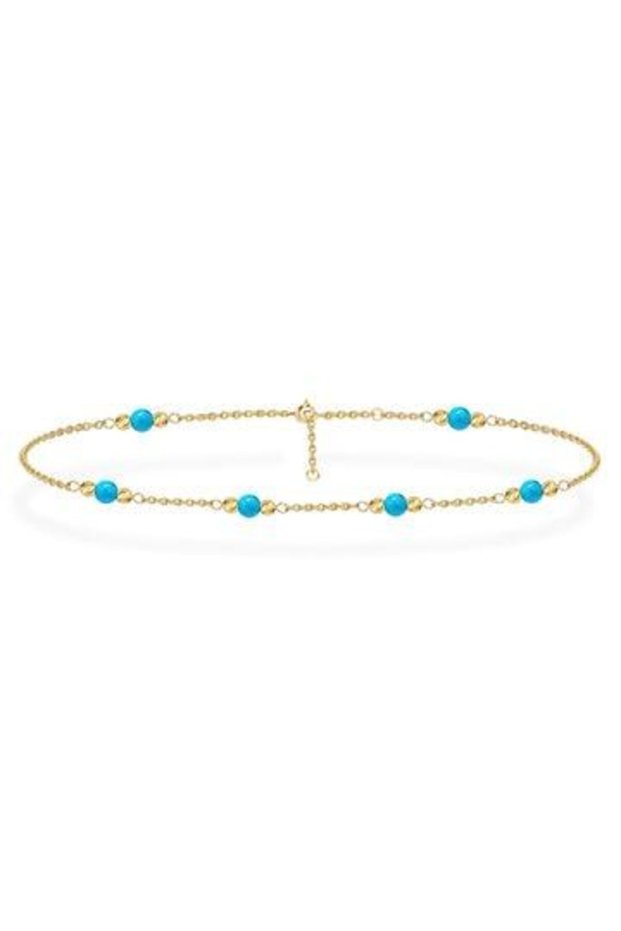 , Anklet, 18KT Yellow Gold A1YK6, Adjustable Chain 22–24–26cm, Classic Fine Jewelry